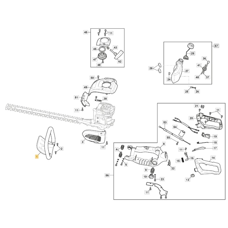 ORIGINAL STIGA front handle shp 60 - aht 60 hedge trimmer 123300014/0