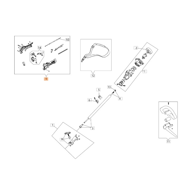 Impugnatura completa ORIGINALE OLEOMAC decesugliatore BCH 310 S BF000054R