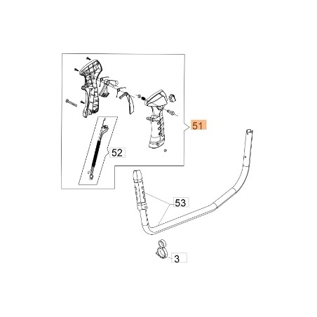 Impugnatura decespugliatore modelli 741 ORIGINALE EMAK BF000138R | NewgardenParts.com