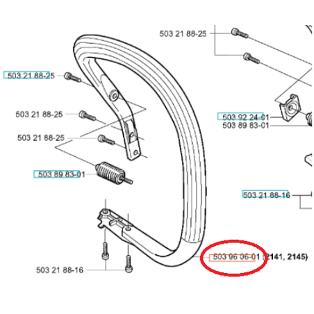 MANIJA DELANTERA 503960601 ORIGINAL HUSQVARNA | NewgardenParts.com