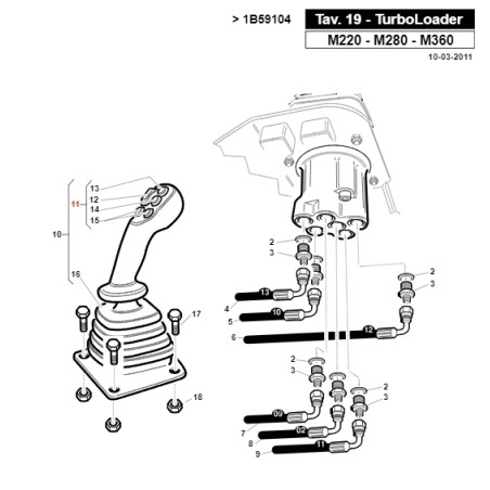 Impugnatura Joystick trattorino rasaerba ORIGINALE GIANNI FERRARI 00.40.00.2500 | NewgardenParts.com