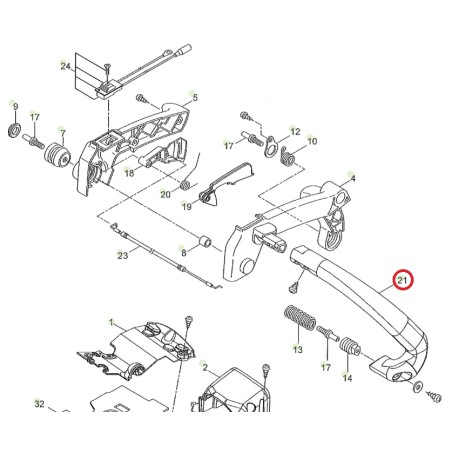 Impugnatura ORIGINALE ACTIVE motosega modelli 28.28 024142 | NewgardenParts.com