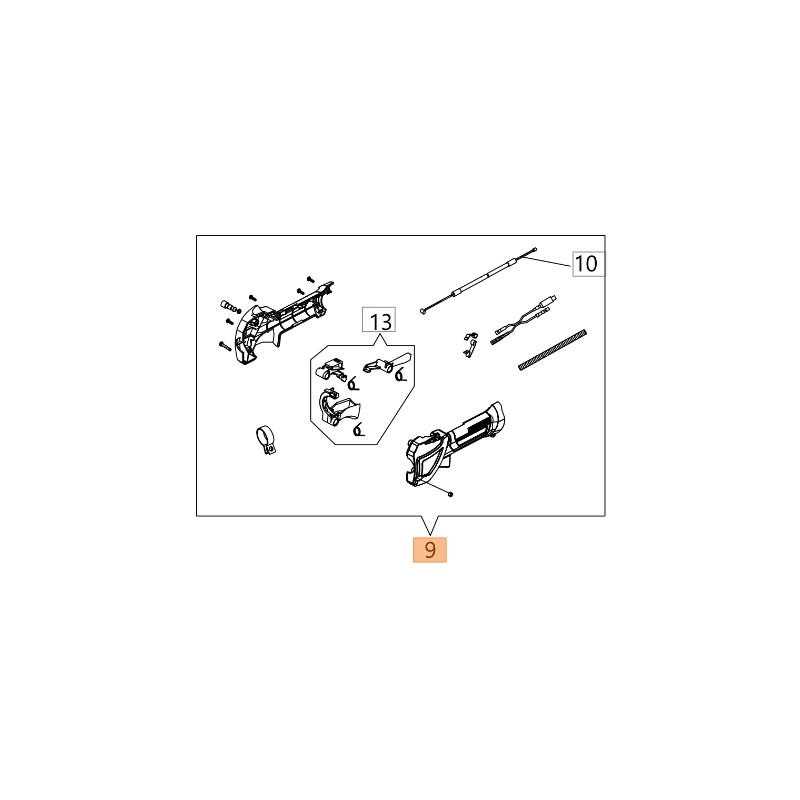 Impugnatura ORIGINALE OLEOMAC decespugliatore potatore BCH250S -PPH250 BF000052R