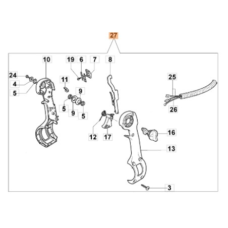 Impugnatura soffiatore modelli BV162 ORIGINALE EMAK 56522009DR | NewgardenParts.com