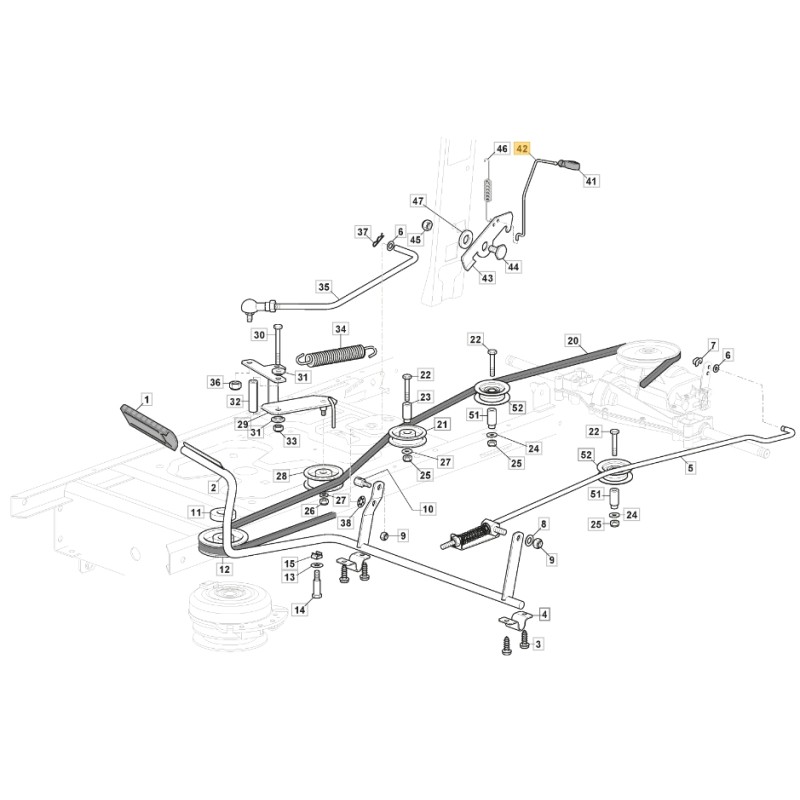 Asta freno ORIGINALE STIGA trattorino tagliaerba 1330m - 1538m -84mt 125033113/0