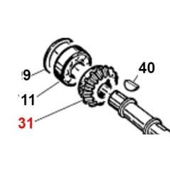 Ingranaggio conico Z16 rinforzato ORIGINALE GIANNI FERRARI 01.40.00.0133 | NewgardenParts.com