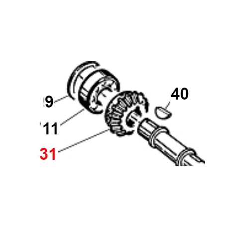 Ingranaggio conico Z16 rinforzato ORIGINALE GIANNI FERRARI 01.40.00.0133 | NewgardenParts.com