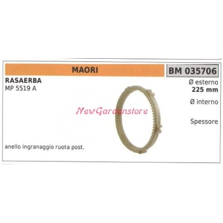 Ingranaggio Ruota posteriore MAORI rasaerba tosaerba tagliaerba MP 5519A 035706 | NewgardenParts.com