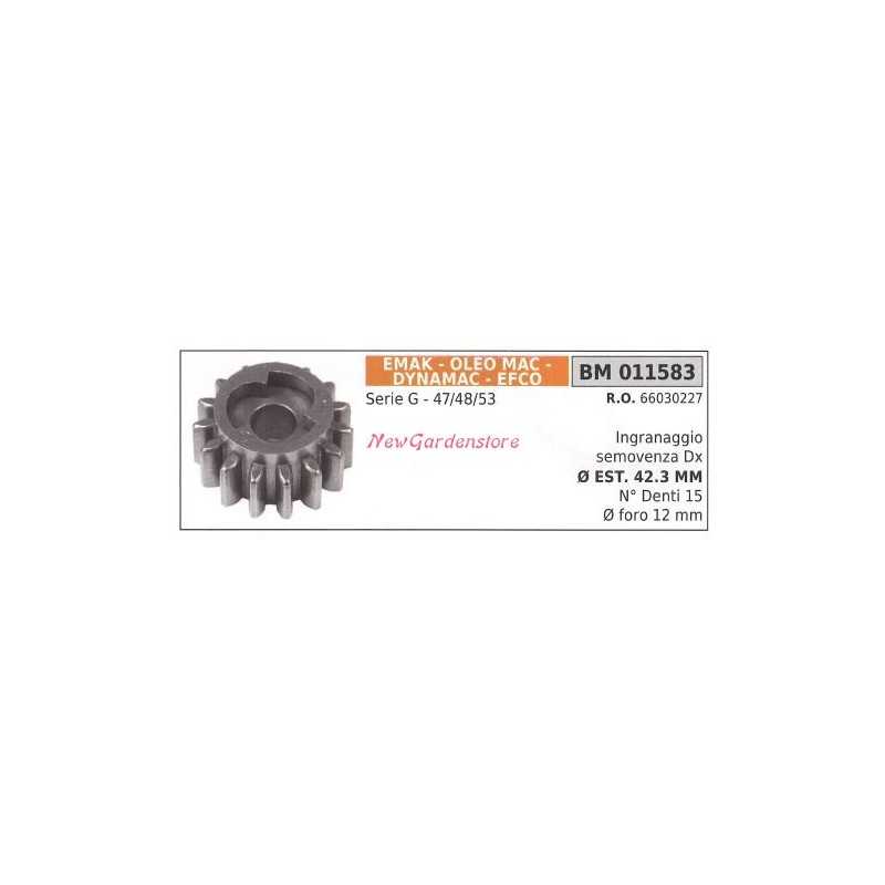 Roue dentée automotrice droite EMAK tondeuse série G 011583