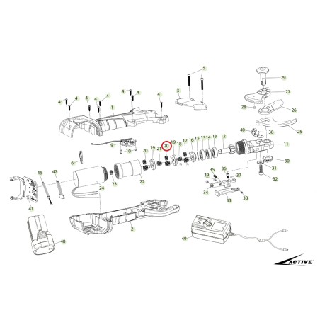 Ingranaggio satellite primo stadio ORIGINALE ACTIVE forbice tigercut 35 025515 | NewgardenParts.com