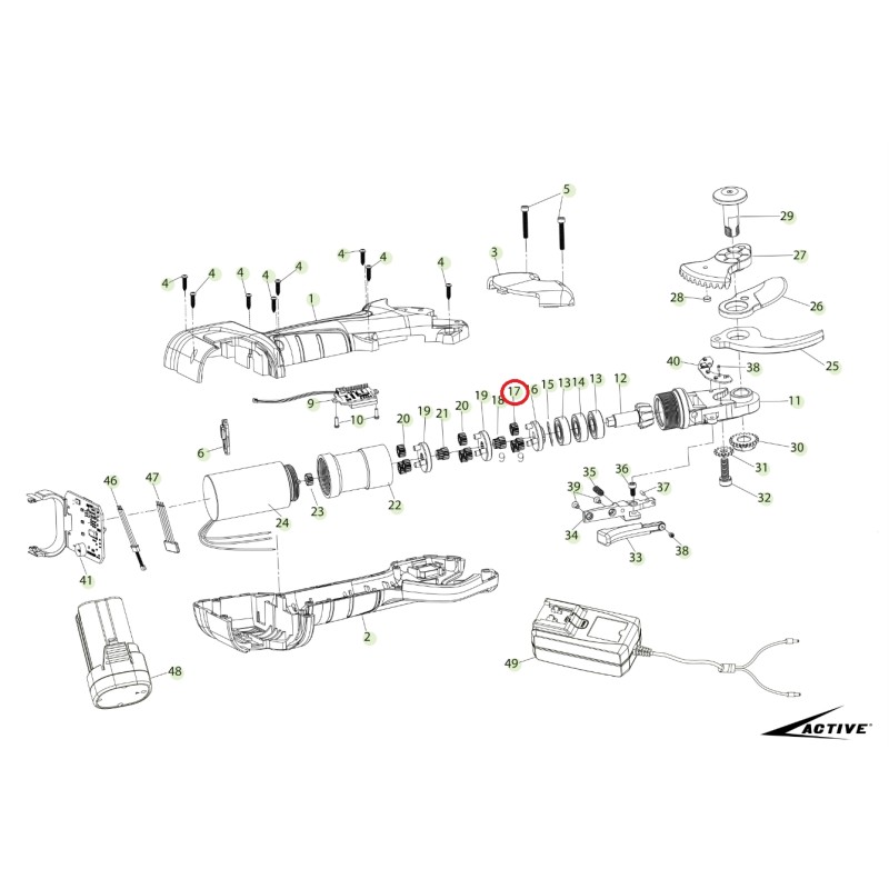 Ingranaggio satellite secondo stadio ORIGINALE ACTIVE forbice tigercut 32 025451