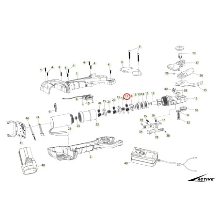 Ingranaggio satellite secondo stadio ORIGINALE ACTIVE forbice tigercut 32 025451 | NewgardenParts.com