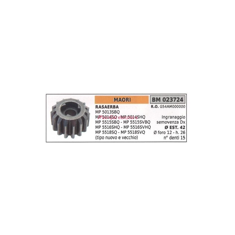 Ingranaggio semovenza DX MAORI rasaerba tosaerba tagliaerba MP 5013SBQ 023724