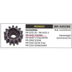 Ingranaggio trazione semovenza dx MOWOX rasaerba tosaerba PM4335SE 045298 | NewgardenParts.com