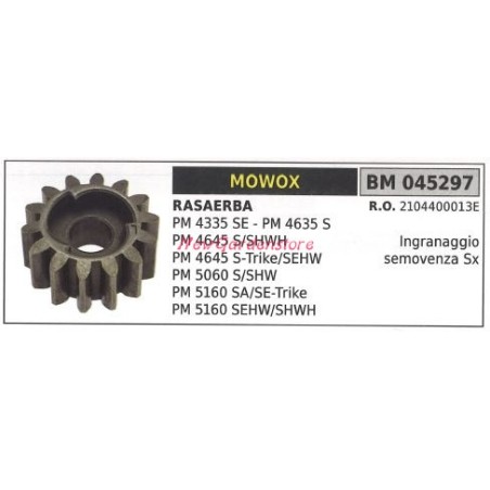 Ingranaggio trazione semovenza sx MOWOX rasaerba tosaerba PM4335SE 045297