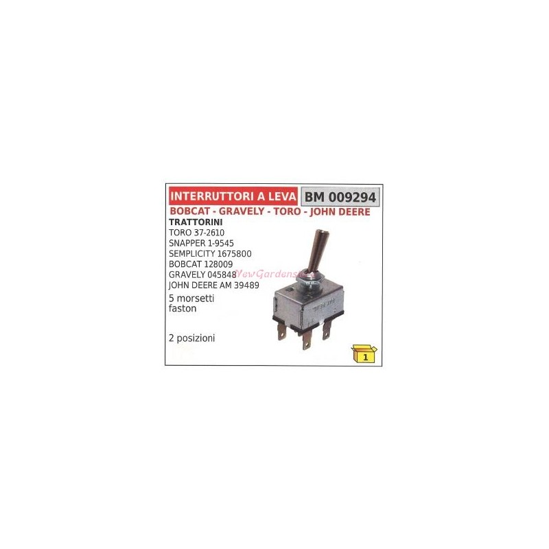 Interruttore a leva BOBCAT motore trattorino Toro snapper semplicity 009294