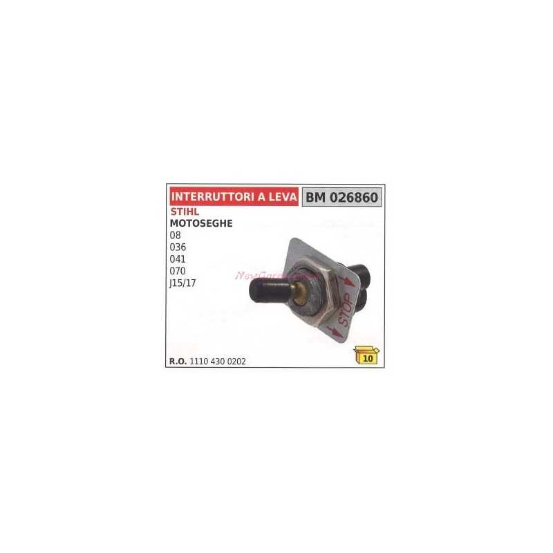 Interruttore a leva STIHL motosega 08 036 041 070 J15/17 026860 1110-430-0202
