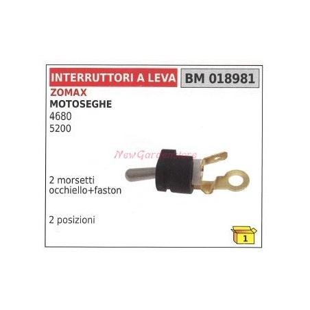 Interruttore a leva ZOMAX motosega 4680 5200 2 morsetti occhiello 018981 | NewgardenParts.com