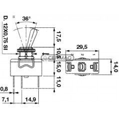 Single-pole toggle switch with 2 faston OFF-ON connections 250V 15A 35921 | NewgardenParts.com