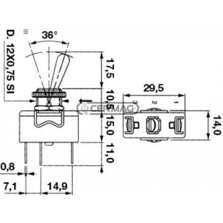 Single-pole toggle switch with 2 faston OFF-ON connections 250V 15A 35921