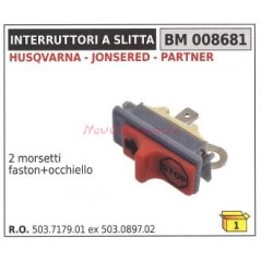 Interruttore a slitta HUSQVARNA 2 morsetti faston + occhiello 008681 | NewgardenParts.com