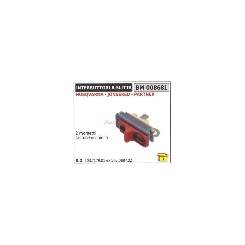 Interrupteur à coulisse HUSQVARNA 2 bornes faston + oeillet 008681