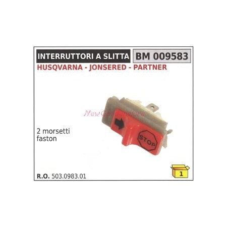 Interruttore a slitta HUSQVARNA 2 morsetti faston 009583 | NewgardenParts.com