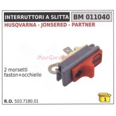 Interruptor deslizante HUSQVARNA 2 terminales faston + ojal 011040 | NewgardenParts.com