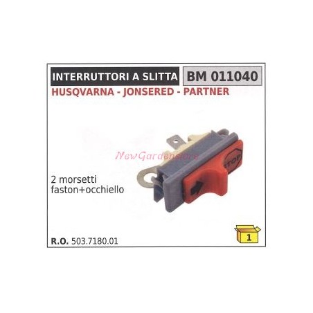 Interruttore a slitta HUSQVARNA 2 morsetti faston+occhiello 011040 | NewgardenParts.com