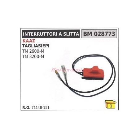 Interruttore a slitta KAAZ tagliasiepe TM 2600M 3200M 028773 | NewgardenParts.com