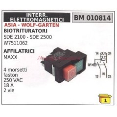 Interruttore ASIA biotrituratori affilatrici 4 morsetti faston 250VAC 010814 | NewgardenParts.com