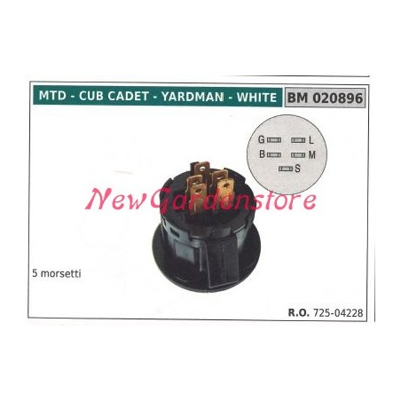 Interruttore avviamento MTD 5 morsetti 020896 | NewgardenParts.com