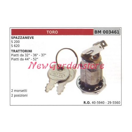 Interruttore avviamento TORO motore spazzaneve S 200 620 003461 | NewgardenParts.com