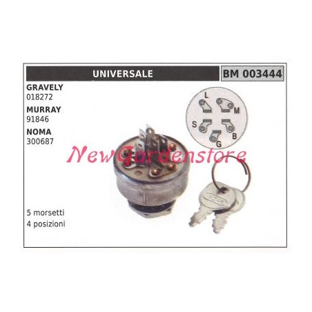 Interruttore avviamento UNIVERSALE motore trattorino rasaerba 003444 | NewgardenParts.com