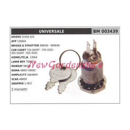 Interruttore avviamento UNIVERSALE motore trattorino rasaerba ayp 135944 003439 | NewgardenParts.com