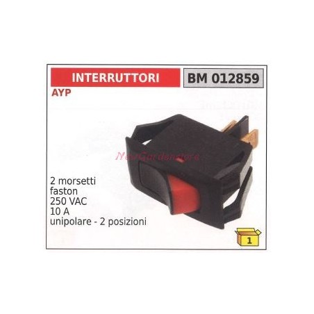 Interruttore AYP 2 morsetti faston piccoli 250 VAC 10 A unipolare 012859 | NewgardenParts.com