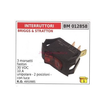 Interruttore BRIGGS&STRATTON 3 morsetti faston 30VDC 10 A 012859 | NewgardenParts.com