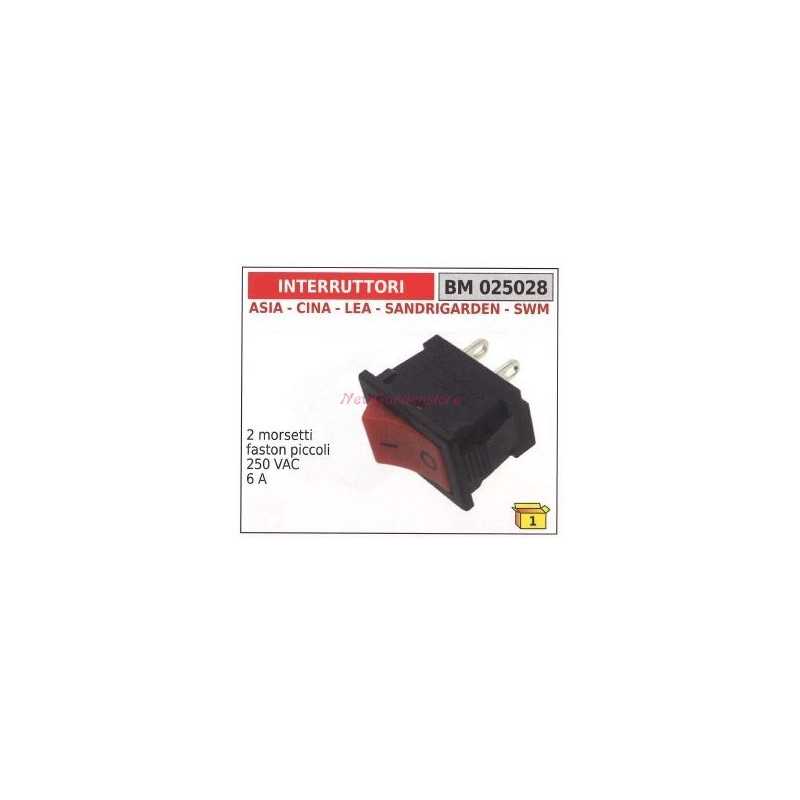 CINA interrupteur 2 petites bornes faston 250 VAC 6 A 025028