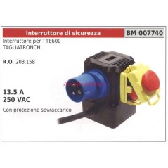 Interruptor de seguridad para cortadora de troncos TTE600 13.5A 250VAC 007740 | NewgardenParts.com