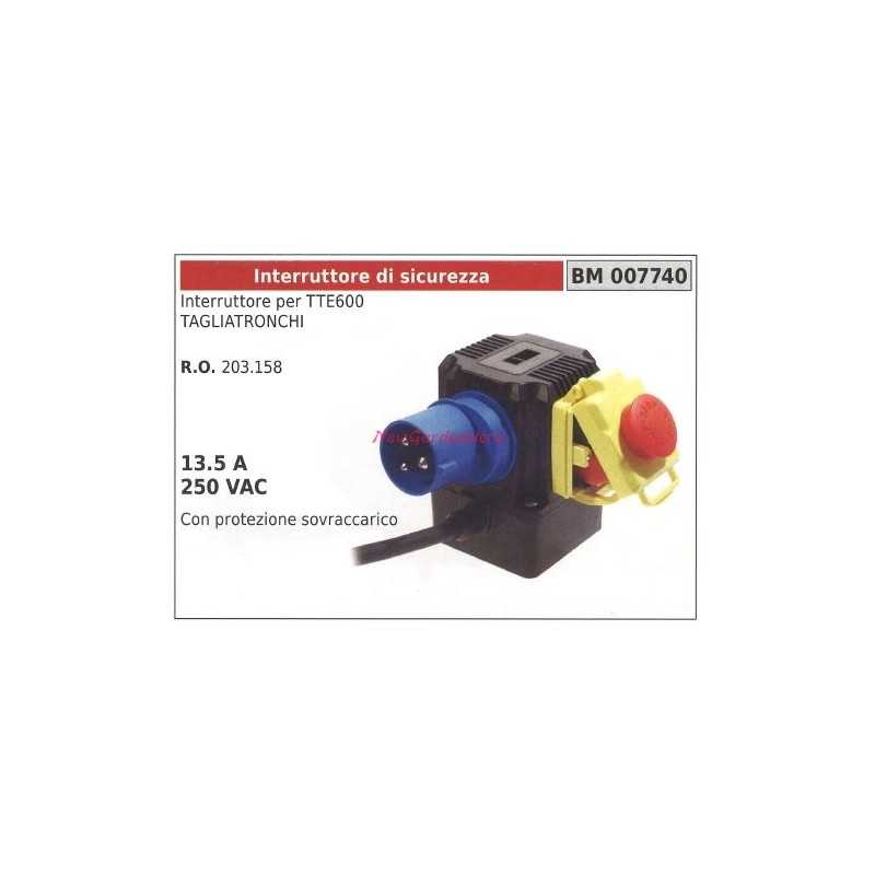 Safety Switch for TTE600 log cutter 13.5A 250VAC 007740