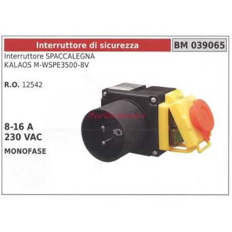 Interruptor de seguridad para cortadora de troncos KALAOS M-WSPE3500-8V 8-16V 230VAC 039065 | NewgardenParts.com