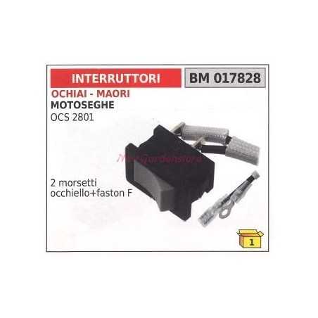 Conmutador motor motosierra MAORI OCS 2801 2 terminales ojal+faston F 017828 | NewgardenParts.com
