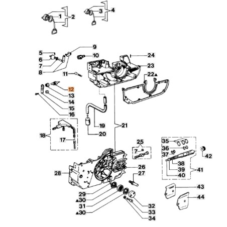 Interruttore motosega modelli 350S 999F ORIGINALE OLEOMAC 094500497R | NewgardenParts.com