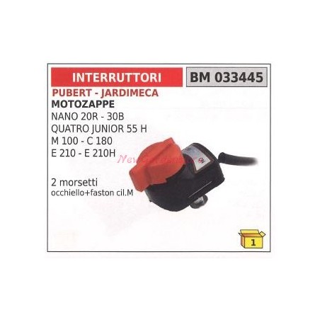 Interruttore PUBERT motore motozappa nano 20R 30 B m100 c180 e210 033445 | NewgardenParts.com