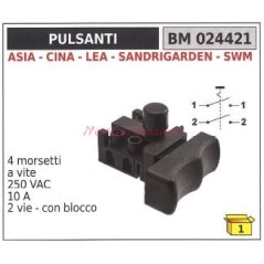 Interruttore pulsante ASIA 4 morsetti a vite 250 VAC 10 A 2 vie 024421 | NewgardenParts.com