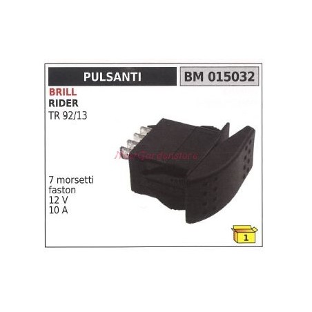 Interruttore pulsante BRILL rider TR 92/13 7 morsetti faston 12 V 10 A 015032 | NewgardenParts.com