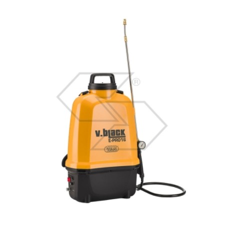 Irroratrice a batteria V-BLACK E-PRO16 12V 8Ah pressione max 5 bar serbatoio 16L | NewgardenParts.com