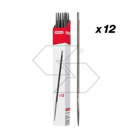 Kit de 12 limas redondas OREGON diámetro 4,5 mm longitud 20 cm afilado cadena | NewgardenParts.com