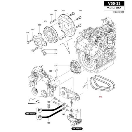 Kit 2 cinghie trattorino modelli TURBOV50 ORIGINALE GIANNI FERRARI 00.17.00.0097 | NewgardenParts.com