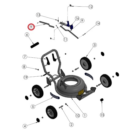 Asta regolazione altezza taglio ORIGINALE GRIN rasaerba tagliaerba hm37 PRT-0442 | NewgardenParts.com